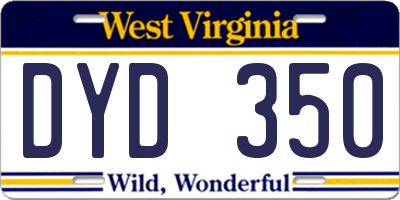 WV license plate DYD350
