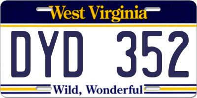 WV license plate DYD352