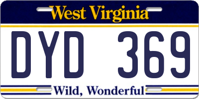 WV license plate DYD369