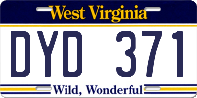 WV license plate DYD371