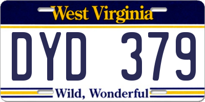 WV license plate DYD379