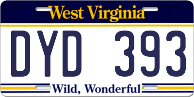 WV license plate DYD393
