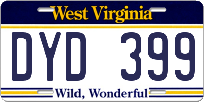 WV license plate DYD399