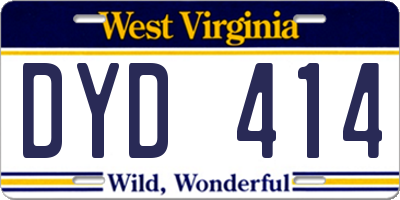 WV license plate DYD414