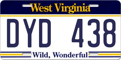 WV license plate DYD438