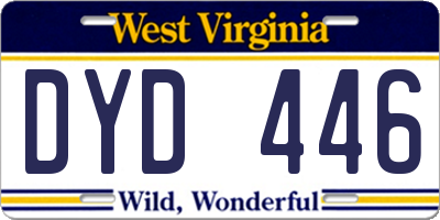 WV license plate DYD446