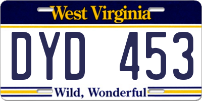 WV license plate DYD453