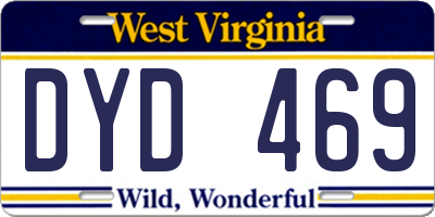 WV license plate DYD469