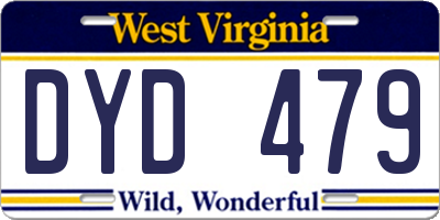 WV license plate DYD479