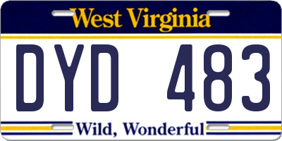 WV license plate DYD483
