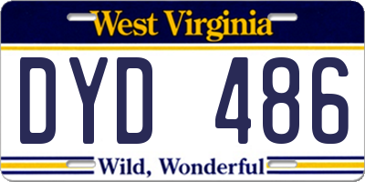WV license plate DYD486