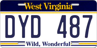 WV license plate DYD487