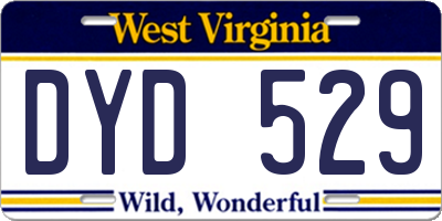 WV license plate DYD529