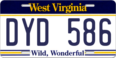 WV license plate DYD586
