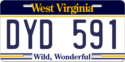 WV license plate DYD591