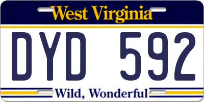 WV license plate DYD592