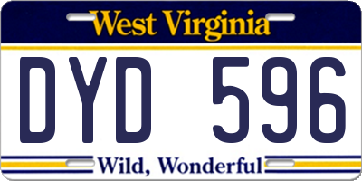 WV license plate DYD596