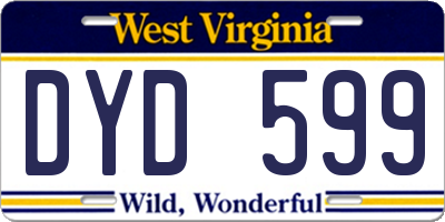 WV license plate DYD599