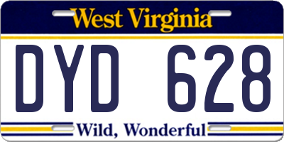WV license plate DYD628