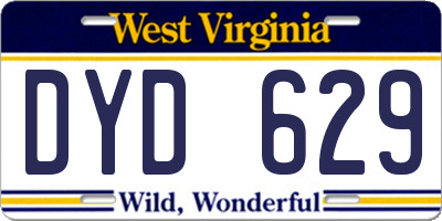 WV license plate DYD629