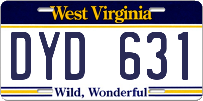 WV license plate DYD631