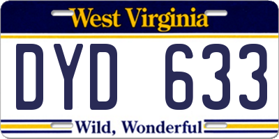 WV license plate DYD633