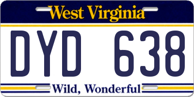WV license plate DYD638