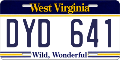 WV license plate DYD641