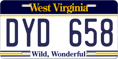 WV license plate DYD658