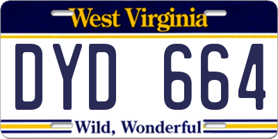 WV license plate DYD664