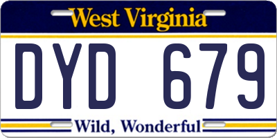 WV license plate DYD679