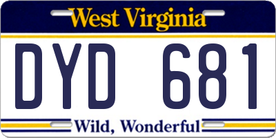 WV license plate DYD681