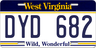 WV license plate DYD682
