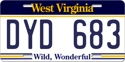 WV license plate DYD683