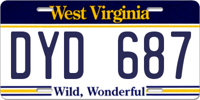 WV license plate DYD687