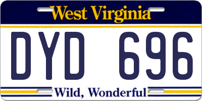 WV license plate DYD696