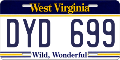 WV license plate DYD699