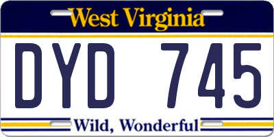 WV license plate DYD745