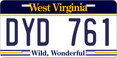 WV license plate DYD761