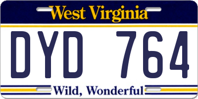 WV license plate DYD764