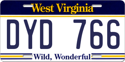 WV license plate DYD766
