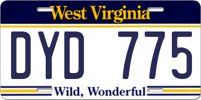 WV license plate DYD775