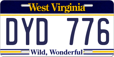 WV license plate DYD776