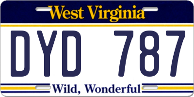 WV license plate DYD787