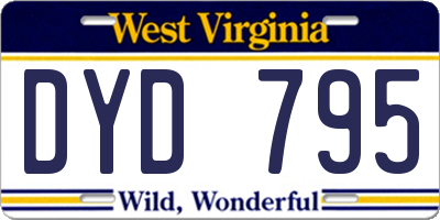 WV license plate DYD795