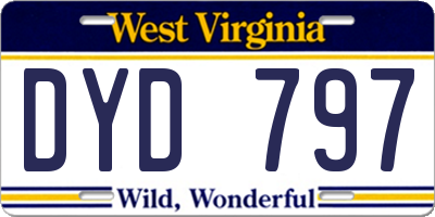 WV license plate DYD797