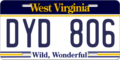 WV license plate DYD806