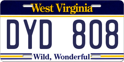 WV license plate DYD808
