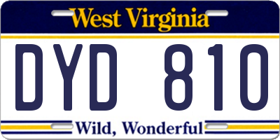 WV license plate DYD810