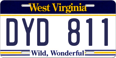 WV license plate DYD811